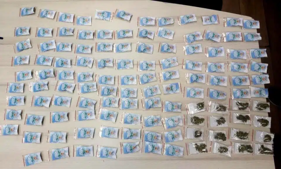 119 שקיות קנאביס שנתפסו על ידי שוטרים במהלך המבצע